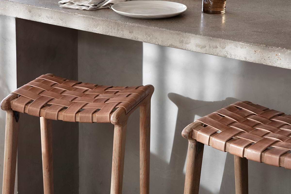 Adembi Woven Leather Counter Stool – Nkuku