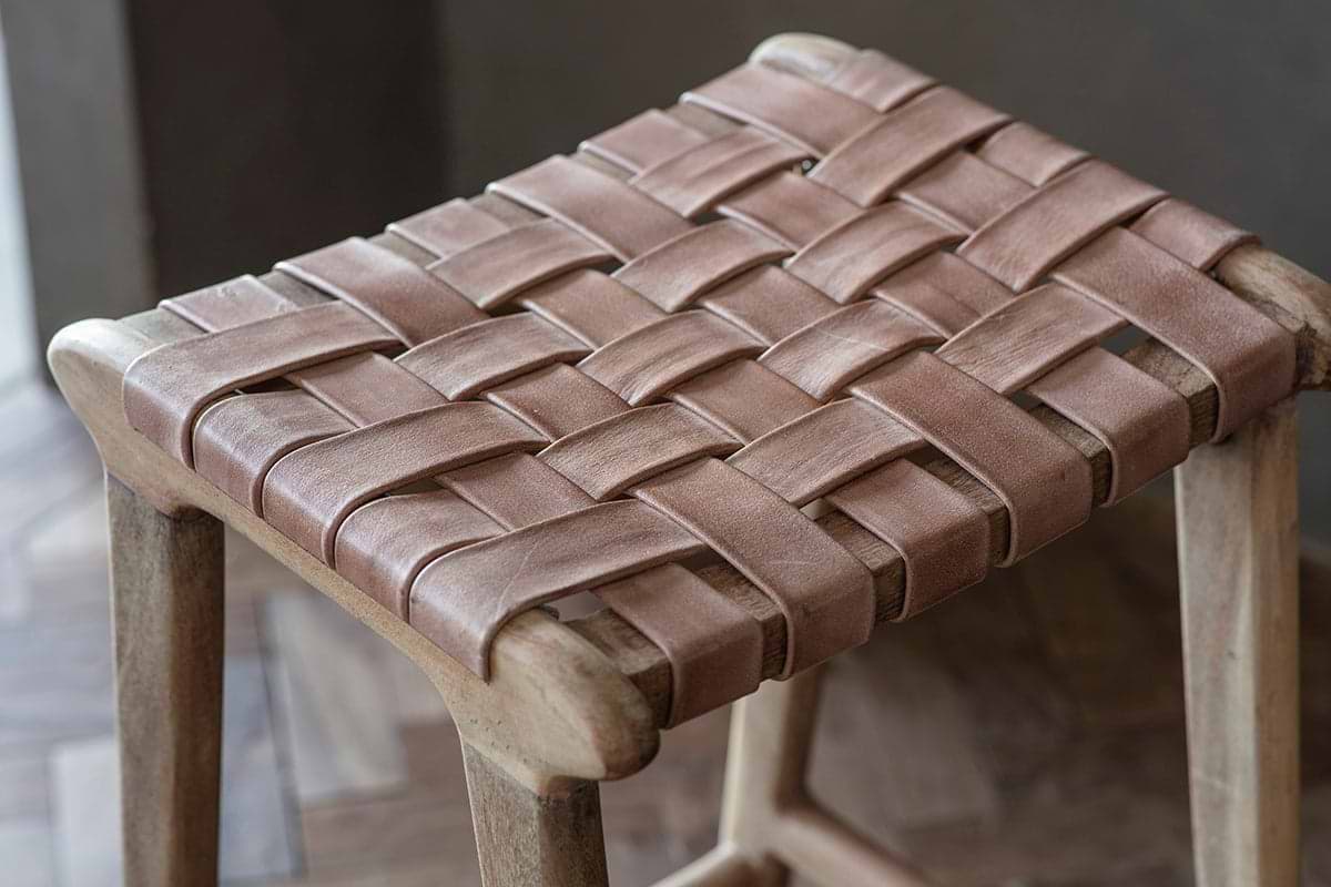 Adembi Woven Leather Counter Stool – Nkuku
