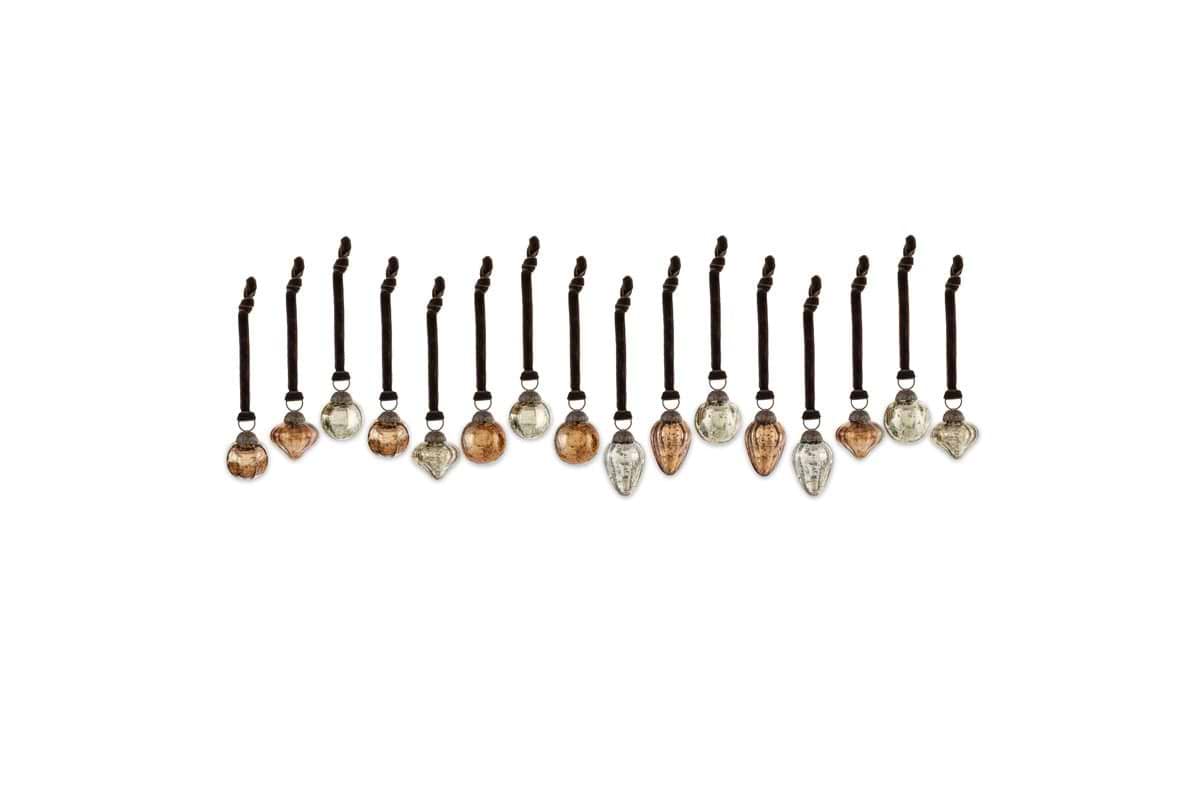Adisa Bauble Jar - Antique Gold & Rust (Set of 16)