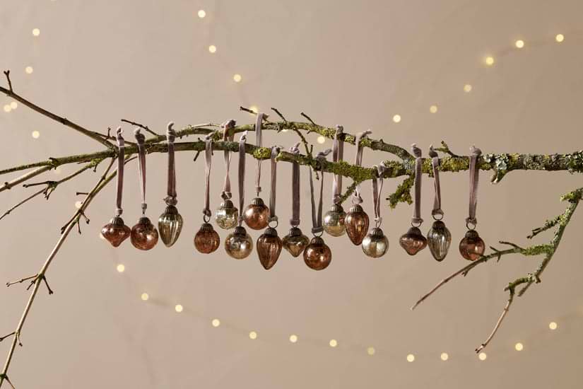 Adisa Bauble Jar - Antique Gold & Rust (Set of 16)-CHRISTMAS DECORATIONS-Nkuku