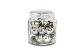Adisa Bauble Jar - Antique Silver (Set of 16)-CHRISTMAS DECORATIONS-Nkuku