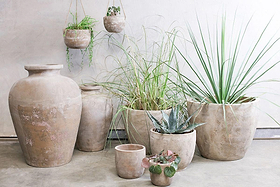 Affiti Clay Planter - Medium-VASES & PLANTERS-Nkuku