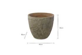 Affiti Clay Planter - Medium-VASES & PLANTERS-Nkuku