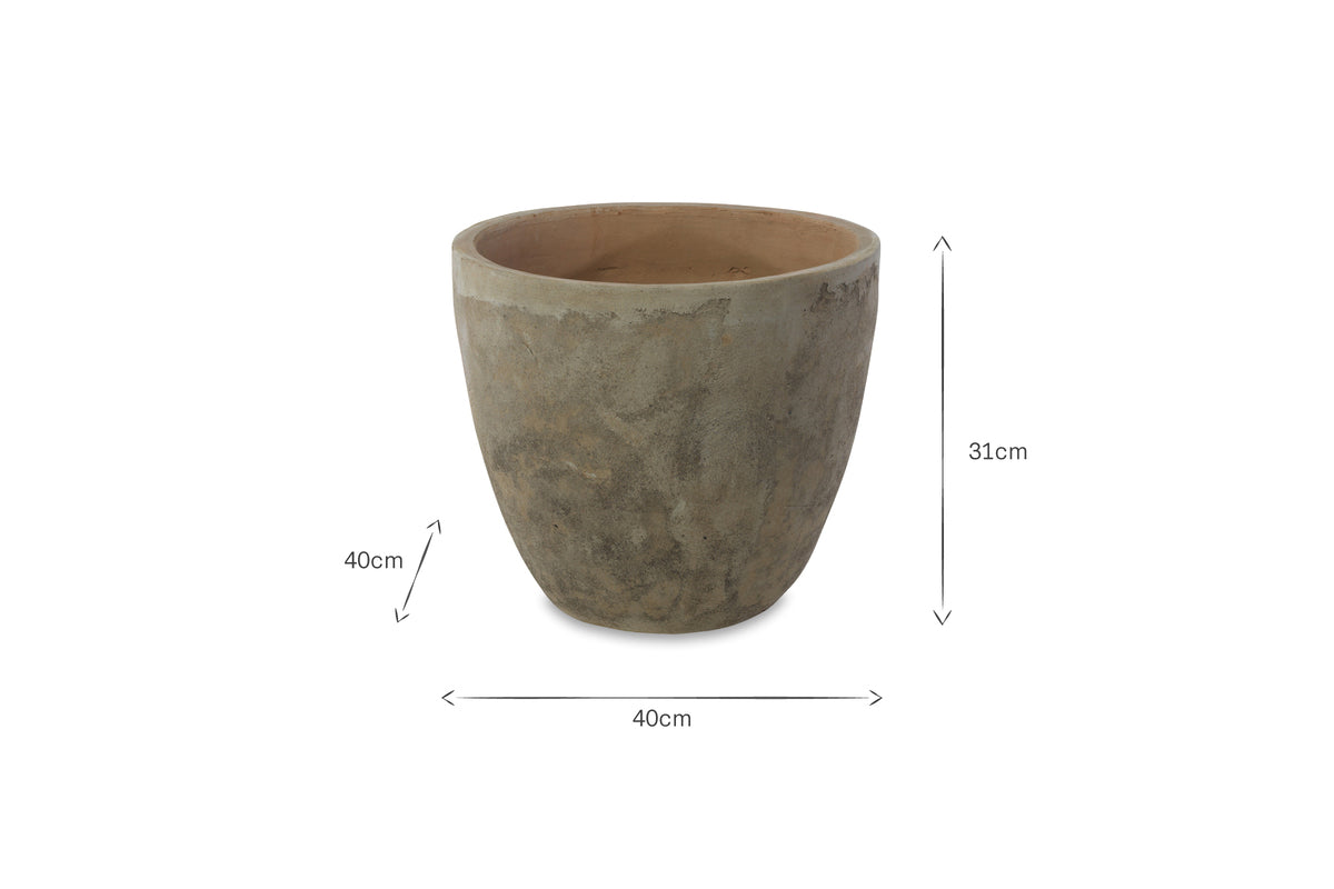 Affiti Clay Planter - Medium-VASES & PLANTERS-Nkuku
