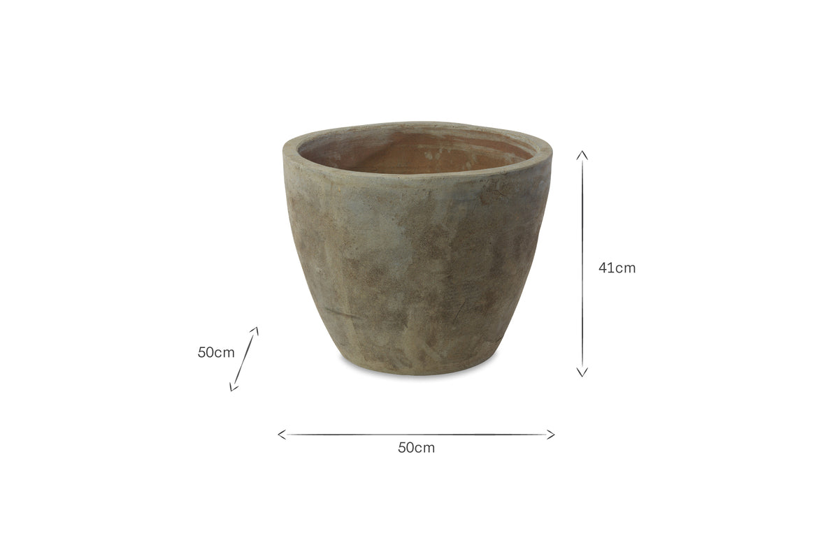 Affiti Clay Planter - Medium-VASES & PLANTERS-Nkuku