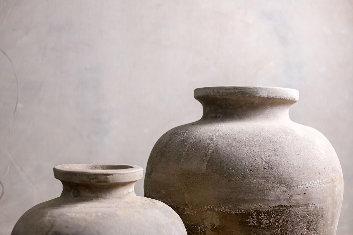 Affiti Clay Tapered Pot - Small-VASES & PLANTERS-Nkuku