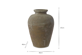 Affiti Clay Tapered Pot - Small-VASES & PLANTERS-Nkuku