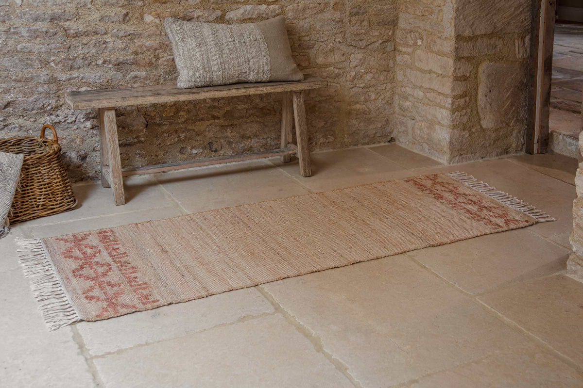 Akari Jute & Cotton Runner - Natural-RUGS-Nkuku