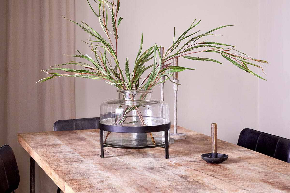 Akoro Recycled Glass Vase - Clear-VASES & PLANTERS-Nkuku