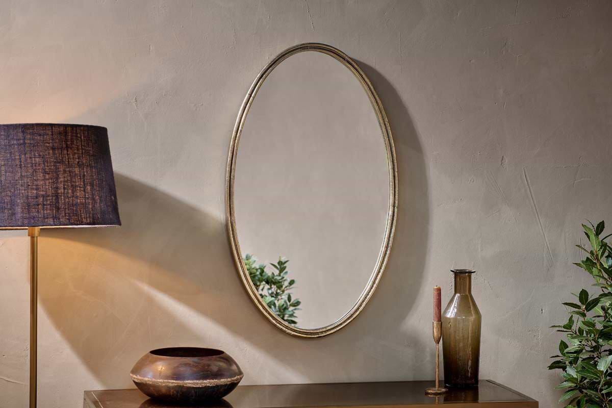 Almora Oval Mirror-MIRRORS-Nkuku