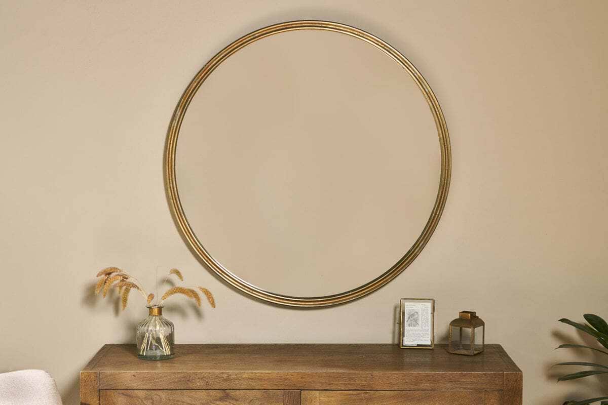 Almora Round Mirror - Large-MIRRORS-Nkuku
