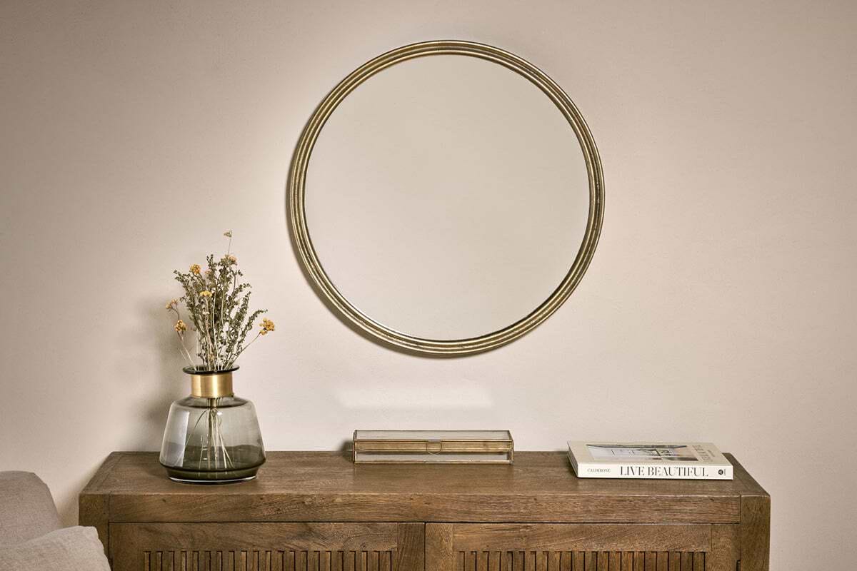 Almora Round Mirror - Small-MIRRORS-Nkuku