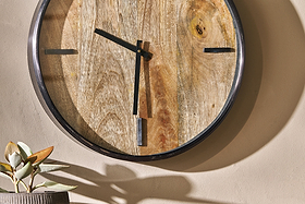 Alomi Mango Wood Clock-nkuku