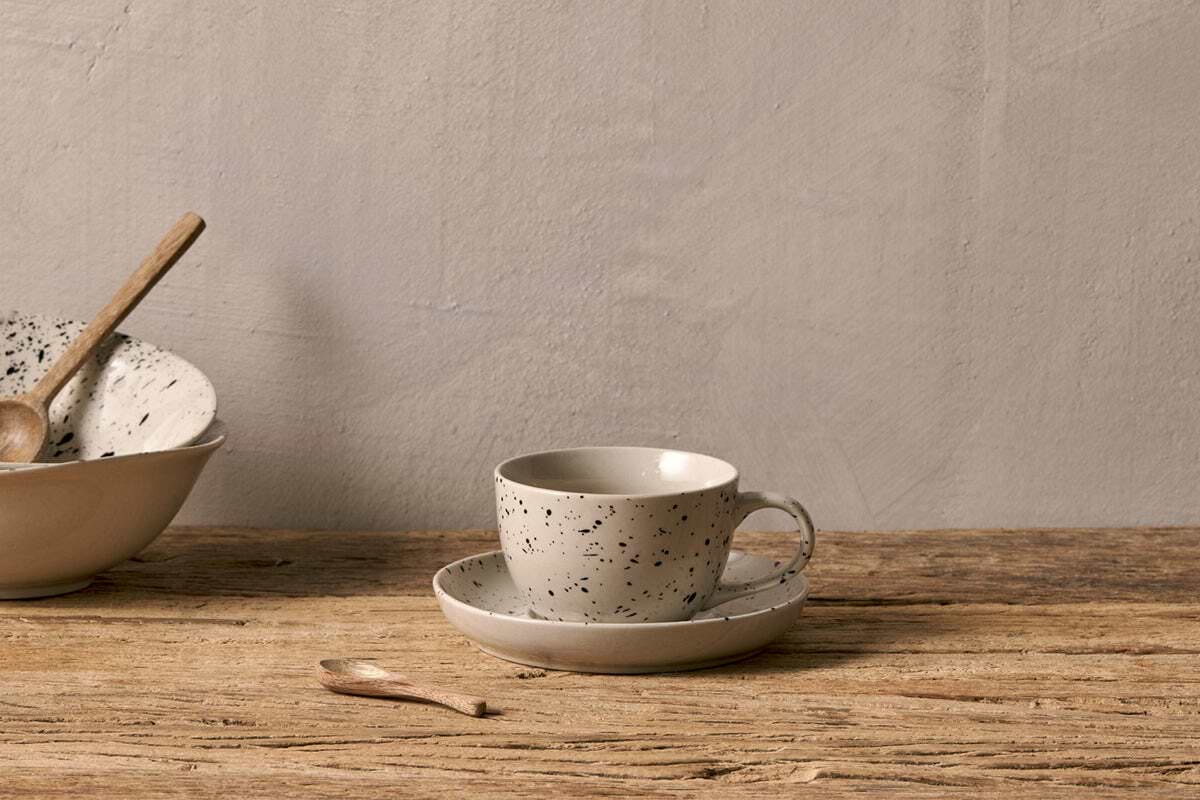 Ama Cup & Saucer - Splatter-TABLEWARE-Nkuku
