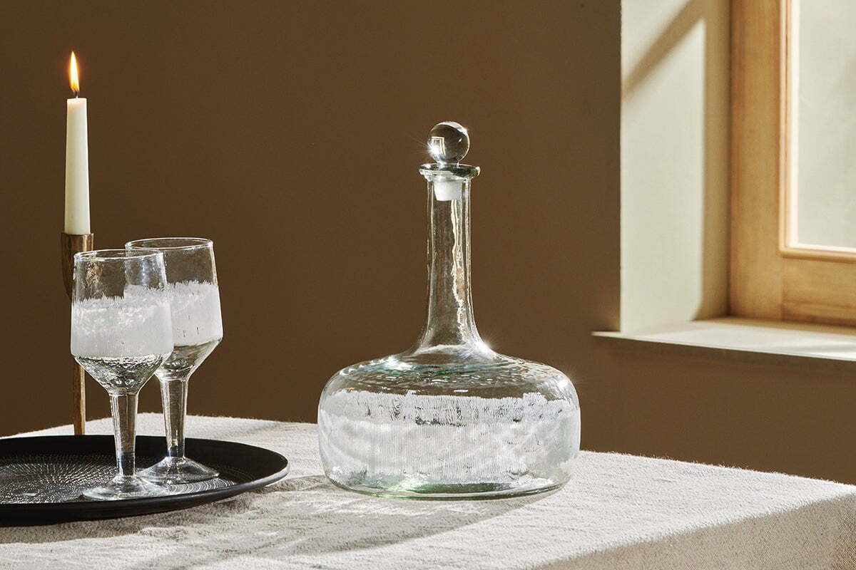Anara Etched Decanter-GLASSWARE-Nkuku