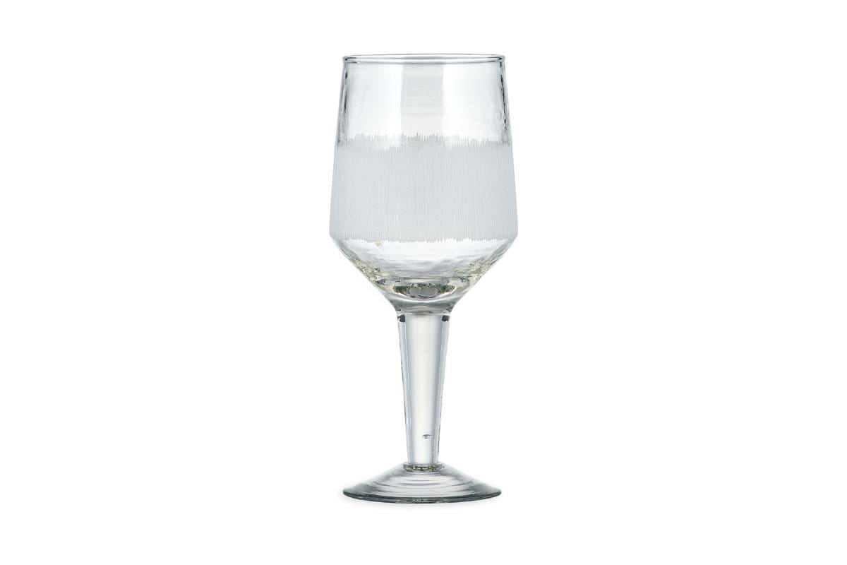 Anara Etched Wine Glass - Clear - (Set of 4) - Large-GLASSWARE-Nkuku