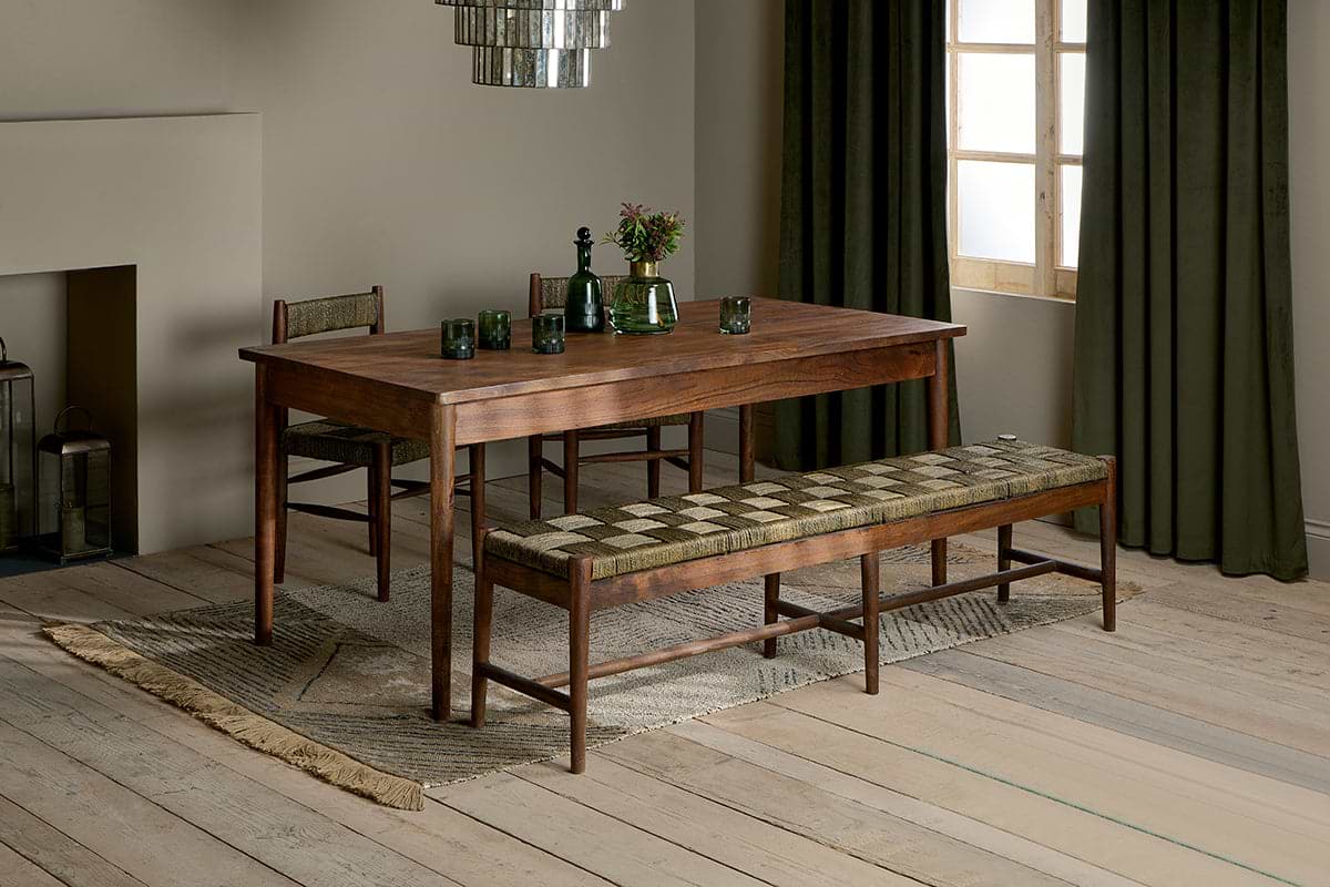 Anbu Acacia Dining Table - Washed Walnut-TABLES-Nkuku