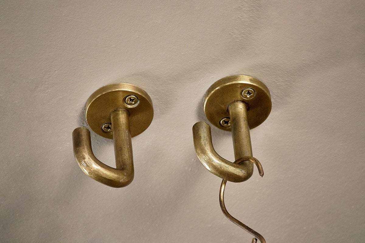 Aniko Iron Ceiling Hook - Brass (Set of 2)-STORAGE-Nkuku