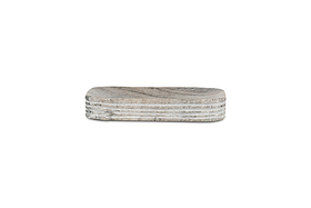 The nkuku Asana Marble Soap Dish in grey features hand-etched marble texture, rounded corners, and horizontal side grooves for a layered look. This rectangular tray is part of the Asana Marble Collection.