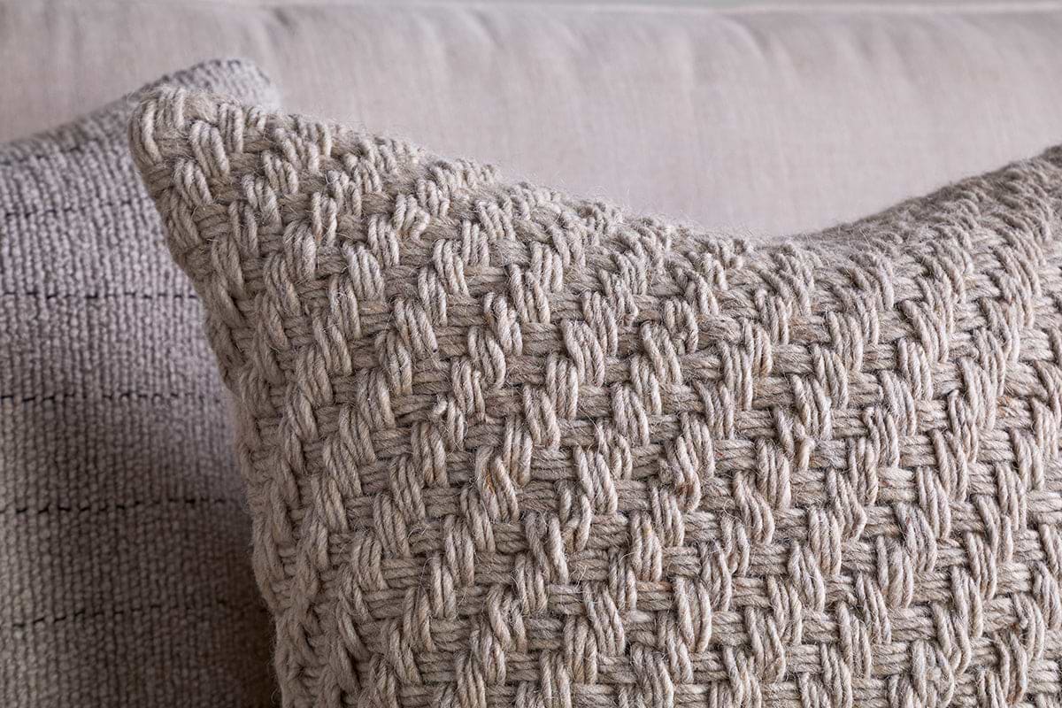 Atifa Cotton & Wool Cushion Cover - Natural