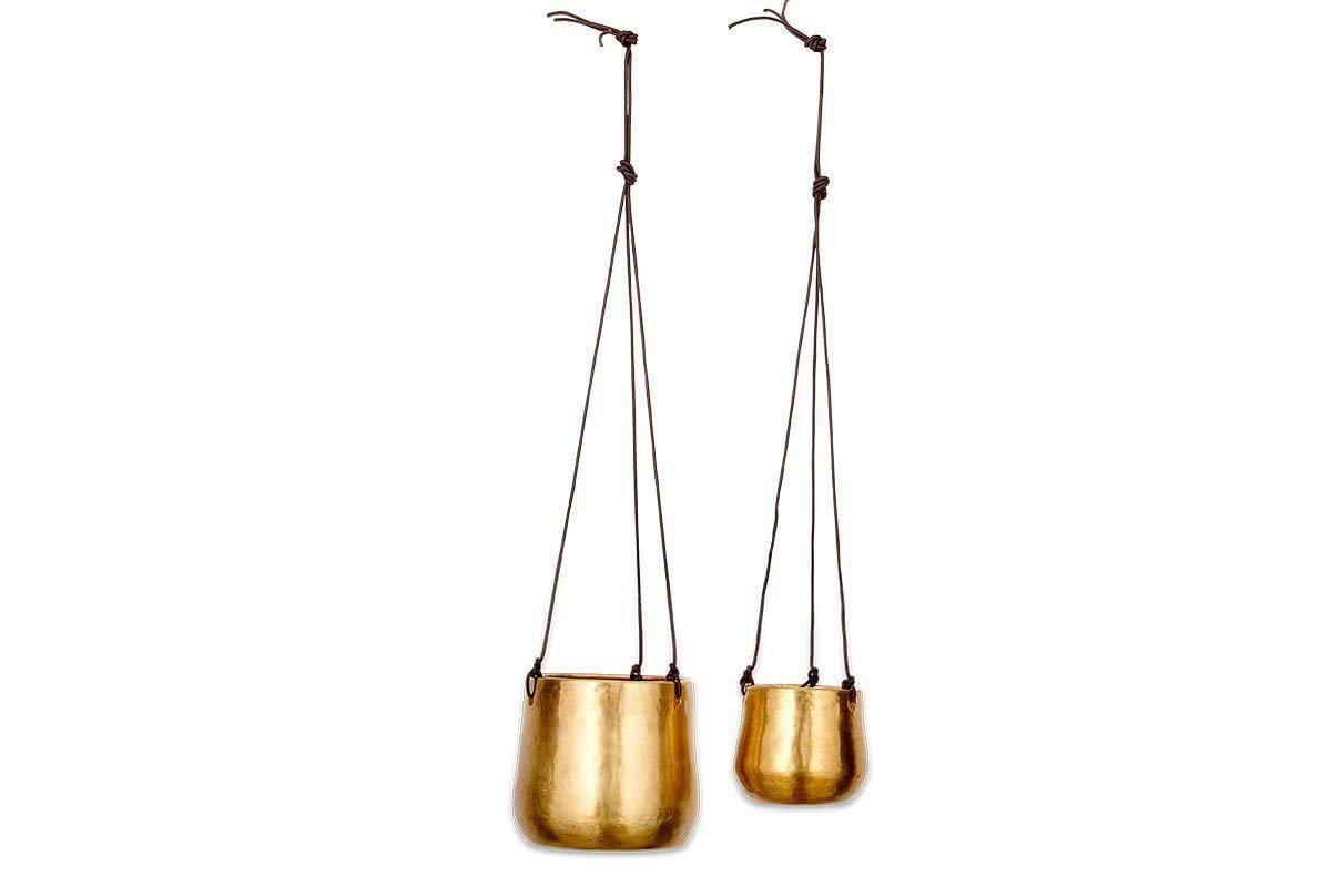 hanging planter brass Atsu Brass Hanging Planter – Nkuku