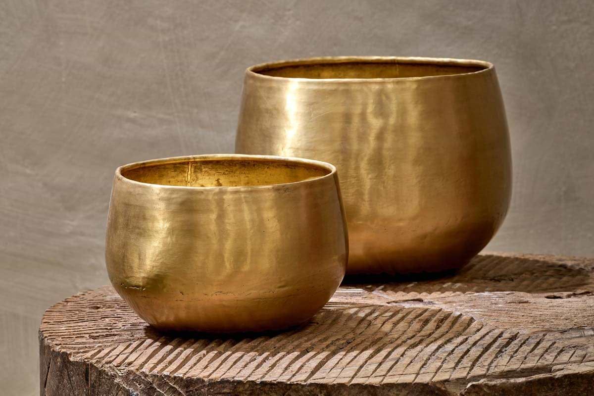 brass plant pot nz Atsu Brass Planter – Nkuku