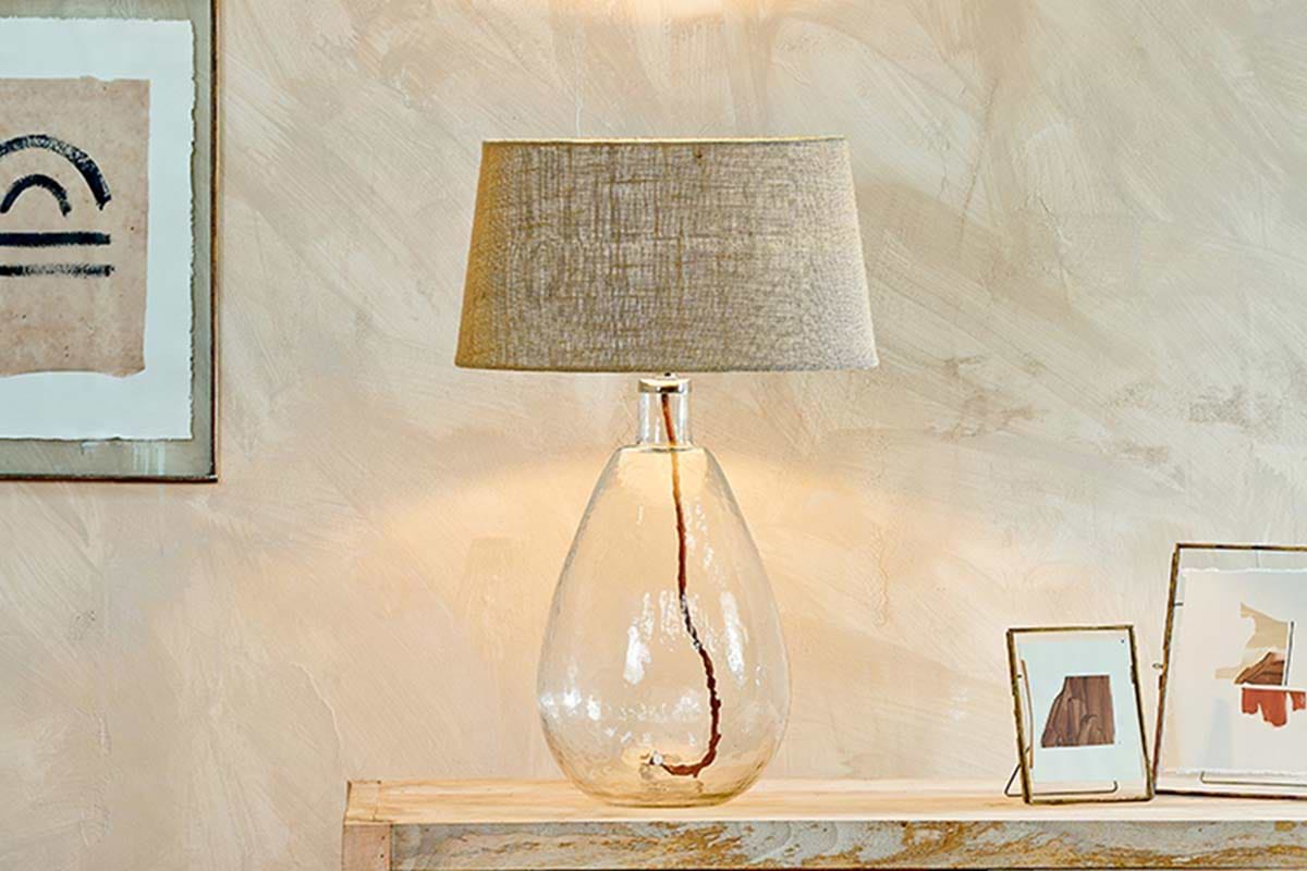 Baba Recycled Glass Lamp - Clear - Large Tall-LAMPS-Nkuku