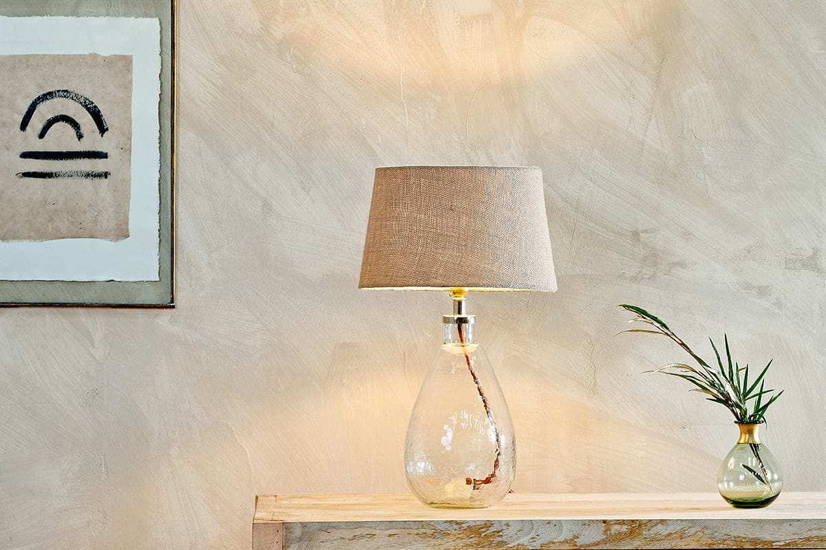 Baba Recycled Glass Lamp - Clear - Small Tall-LAMPS-Nkuku