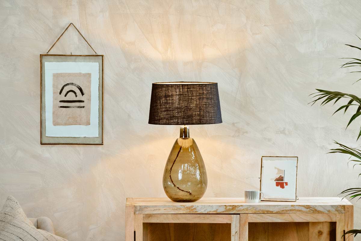 Baba Recycled Glass Lamp - Green - Large Tall-LAMPS-Nkuku