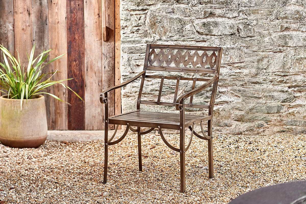 Bahula Decorative Iron Chair-GARDEN-Nkuku