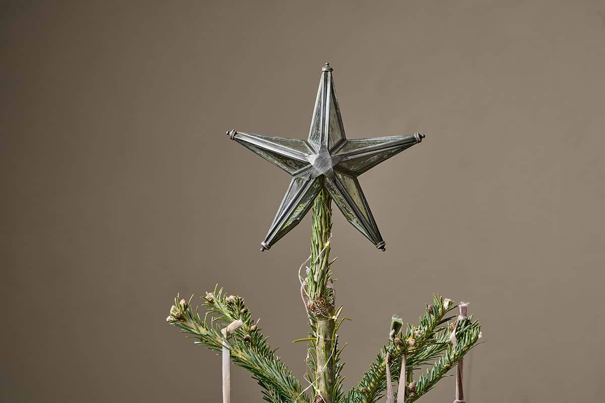 Bakara Star Tree Topper - Antique Silver-CHRISTMAS DECORATIONS-Nkuku
