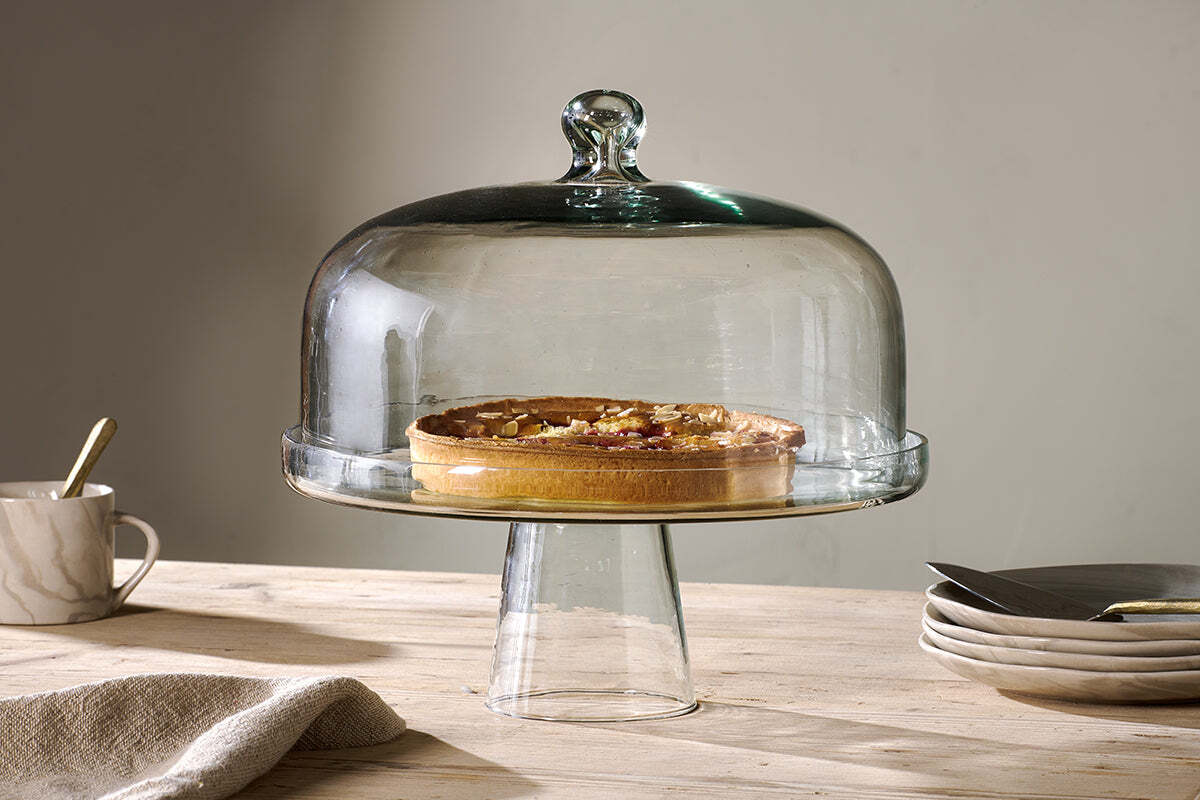 Banjara Glass Dome Cake Stand-SERVEWARE-Nkuku
