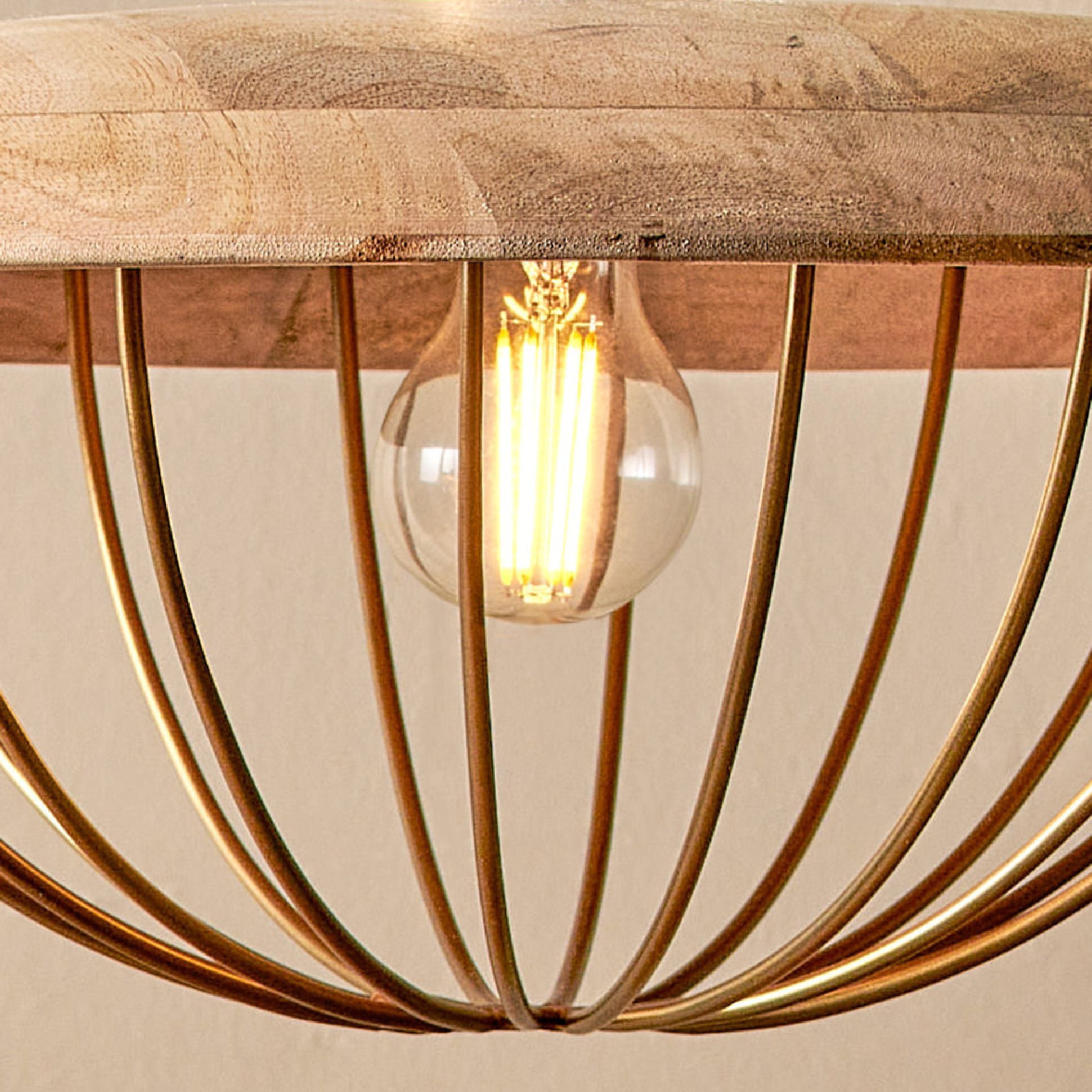 Chakai Wood & Metal Pendant - Large – Nkuku