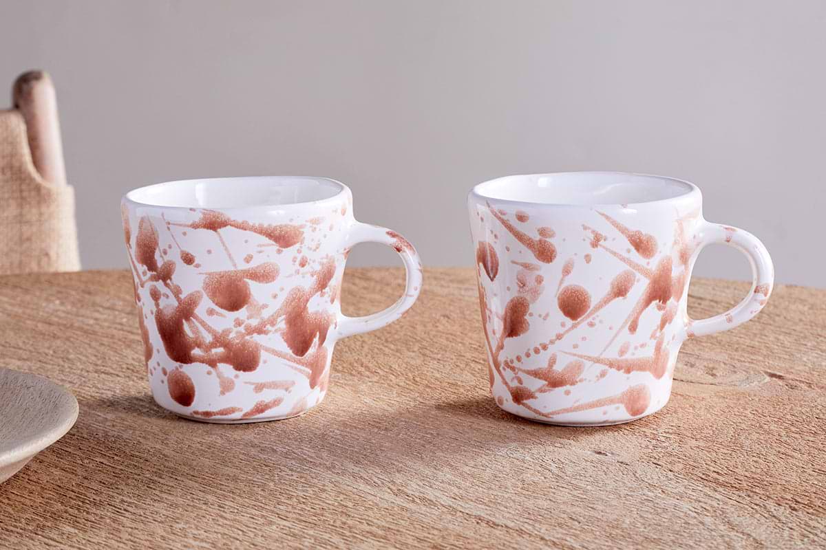 Canela Mug - Dusty Terracotta - (Set of 2)-TABLEWARE-Nkuku
