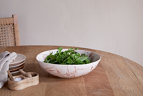 Canela Splatter Serving Bowl - Dusty Terracotta-SERVEWARE-Nkuku