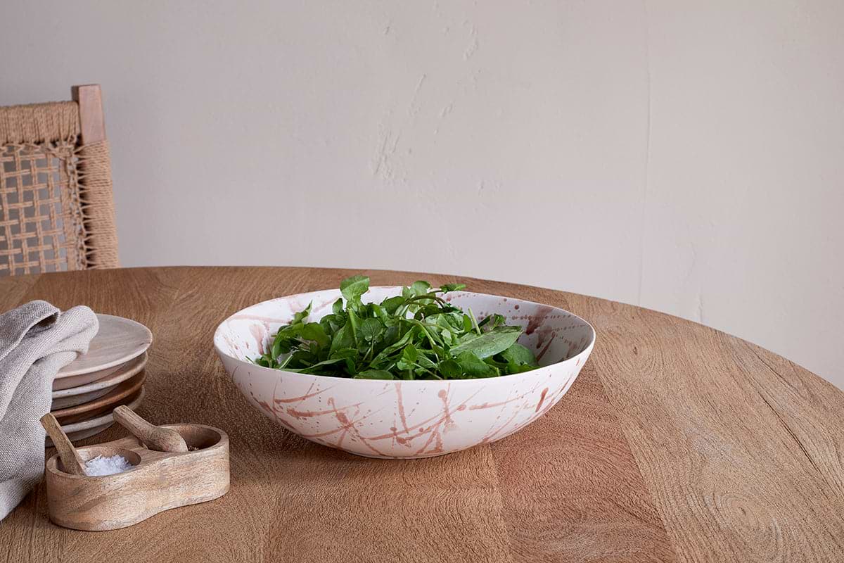 Canela Splatter Serving Bowl - Dusty Terracotta