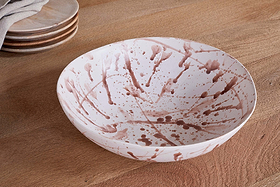 Canela Splatter Serving Bowl - Dusty Terracotta-SERVEWARE-Nkuku