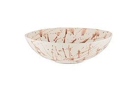 Canela Splatter Serving Bowl - Dusty Terracotta-SERVEWARE-Nkuku
