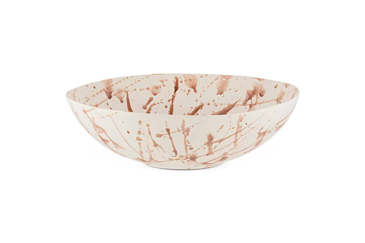 Canela Splatter Serving Bowl - Dusty Terracotta
