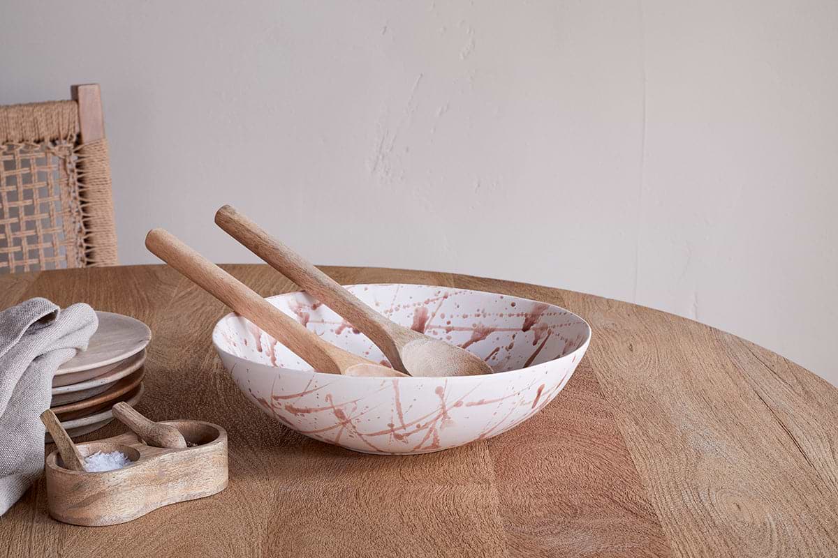 Canela Splatter Serving Bowl - Dusty Terracotta-SERVEWARE-Nkuku