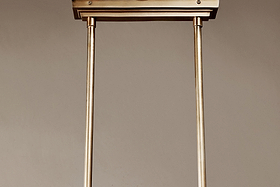 Chakai Mango Wood Pendant Lamp - Natural & Antique Brass