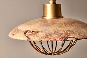 Chakai Wood & Metal Pendant - Small-LIGHTS-Nkuku