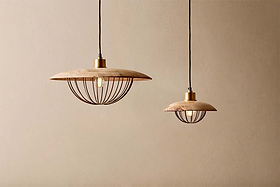 Chakai Wood & Metal Pendant - Small-LIGHTS-Nkuku