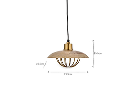 Chakai Wood & Metal Pendant - Small-LIGHTS-Nkuku