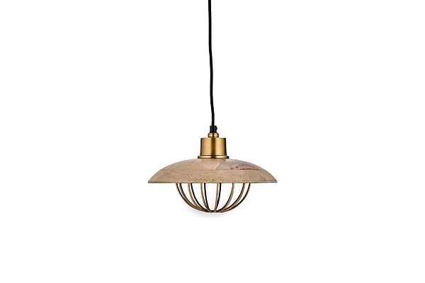 Chakai Wood & Metal Pendant - Small-LIGHTS-Nkuku