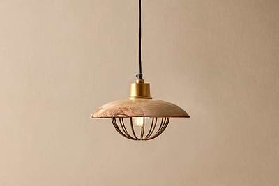 Chakai Wood & Metal Pendant - Small-LIGHTS-Nkuku