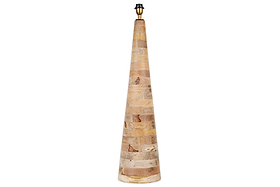Chameli Tapered Mango Wood Floor Lamp-LAMPS-Nkuku