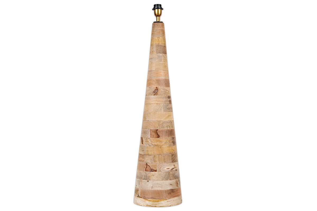 Chameli Tapered Mango Wood Floor Lamp-LAMPS-Nkuku