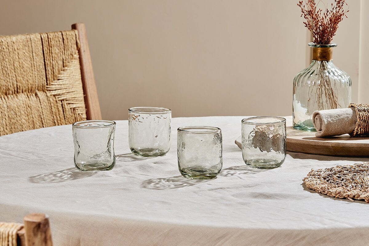 Chandani Tumbler Short - Clear - (Set of 4)-GLASSWARE-Nkuku