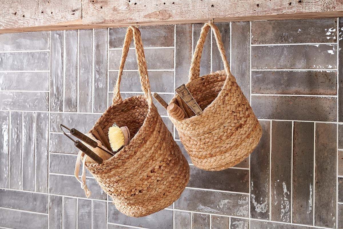 Chapad Hemp Wide Wall Hung Basket-STORAGE-Nkuku